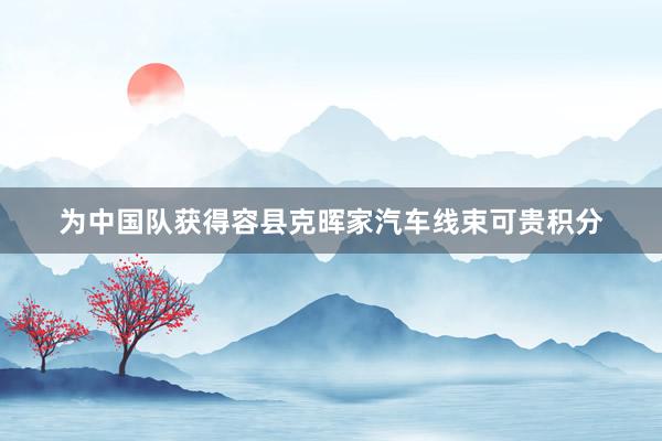 为中国队获得容县克晖家汽车线束可贵积分